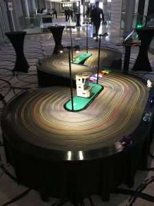 Giant scalextric hire london docklands corporate event