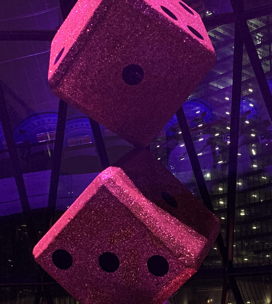 pink glittery large dice